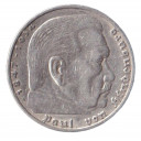 1936 - 5 Marchi argento Paul von Hindenburg Zecca A