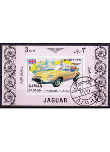 AJMAN 1971  foglietto Jaguar E 