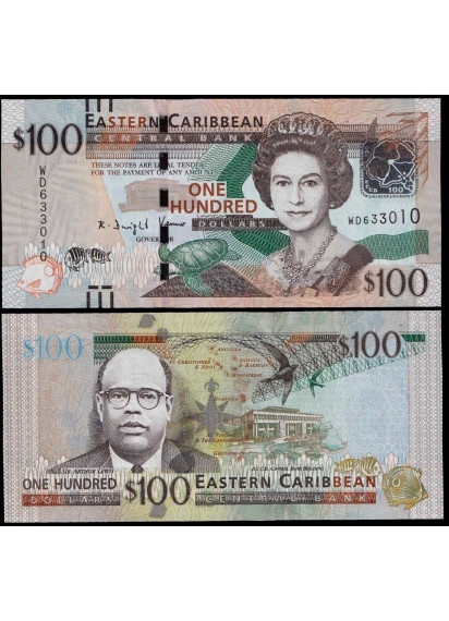 EAST CARIBBEAN STATES 100 Dollari P 55b 2016 Fds