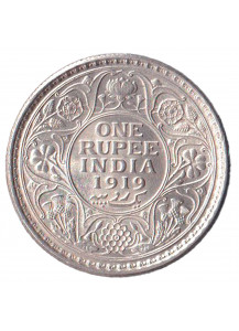 India Britannica 1 Rupia 1919 Argento Giorgio V Ottima conservazione 