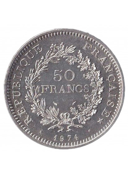 1974 - 50 Francs Argento Francia Hercule Argento Fdc