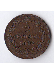 Regno D'Italia Umberto I 2 Centesimi 1897 BB+