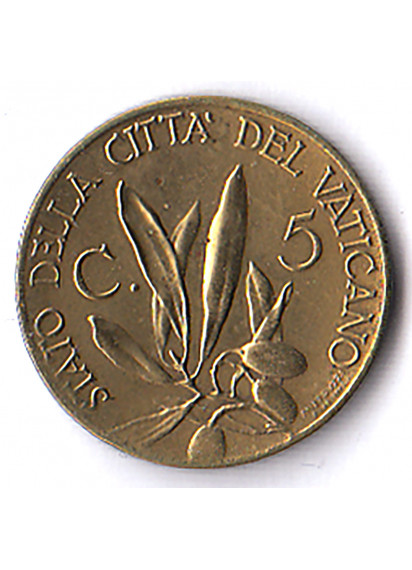1940 - 5 centesimi Vaticano Pio XII Ramo d'Olivo Spl+ 