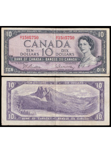 CANADA 10 Dollari 1954 Elisabetta II da giovane BB+ Vendita multipla