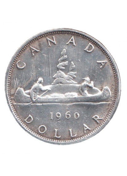CANADA dollaro in argento Canoa 1960 BB+