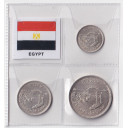 EGITTO 3 Monete  del 1964 in Argento Deviazione Del Nilo Spl