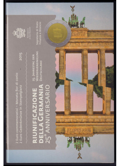 2015 - 25º Riunificazione Tedesca 2 € in Folder San Marino