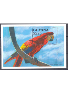 Guyana foglietto fine anni 90 pappagallo Nuovo Yvert Tellier BF 116