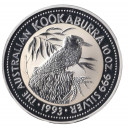 1993 - AUSTRALIA 10 Dollari d'argento 10 OZ Kookaburra Fdc