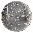 1999 -  Lire 1000 Vittorio Alfieri Argento Italia Fdc