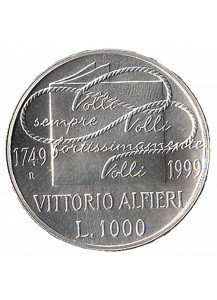 1999 -  Lire 1000 Vittorio Alfieri Argento Italia Fdc
