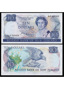 NUOVA ZELANDA 10 Dollars 1985-1989 Low Serial Number P 172b Fds