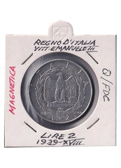 1939 2 Lire Sigillato Impero Anno XVIII QFdc Vittorio Emanuele III