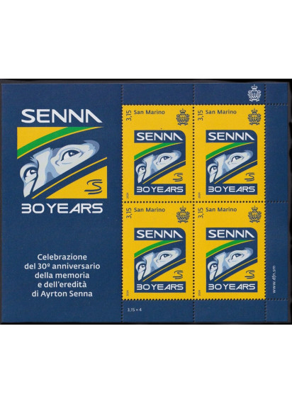 2024 - San Marino foglietto dedicato al 30° Annversario morte Senna