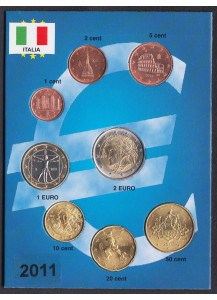 2011 - Italia Serie 8 Monete Euro Conservazione Stupenda in cartoncino