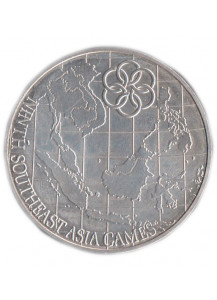 MALESIA 1977 25 Ringgit Argento Giochi Asiatici Map Silver Crown