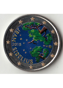 2015 -  2 Euro FINLANDIA 150° Nascita di Jean Sibelius Smaltato Fdc
