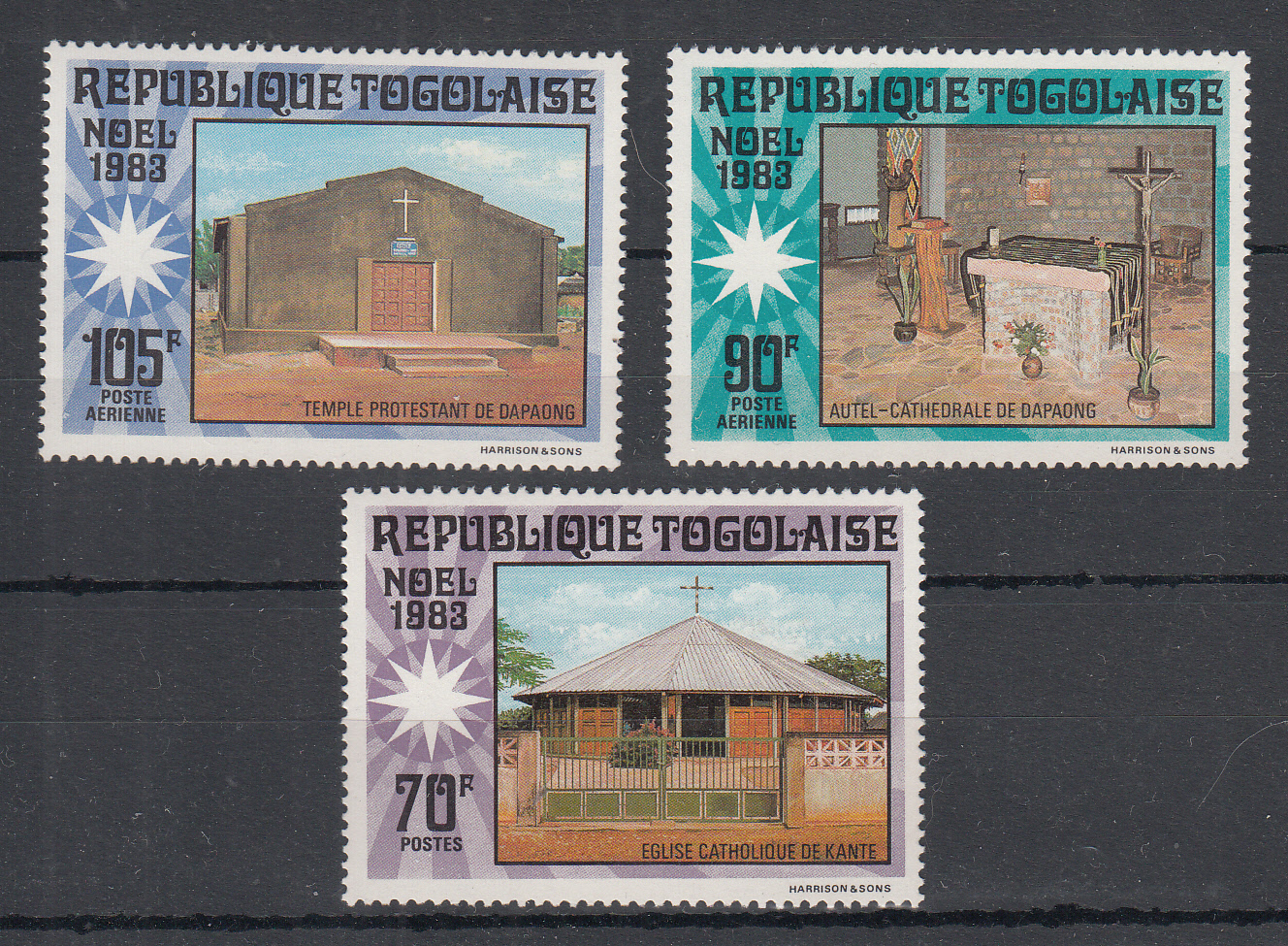 TOGO 1983 Christmas 3  val. Chiese  1095 + A495/495