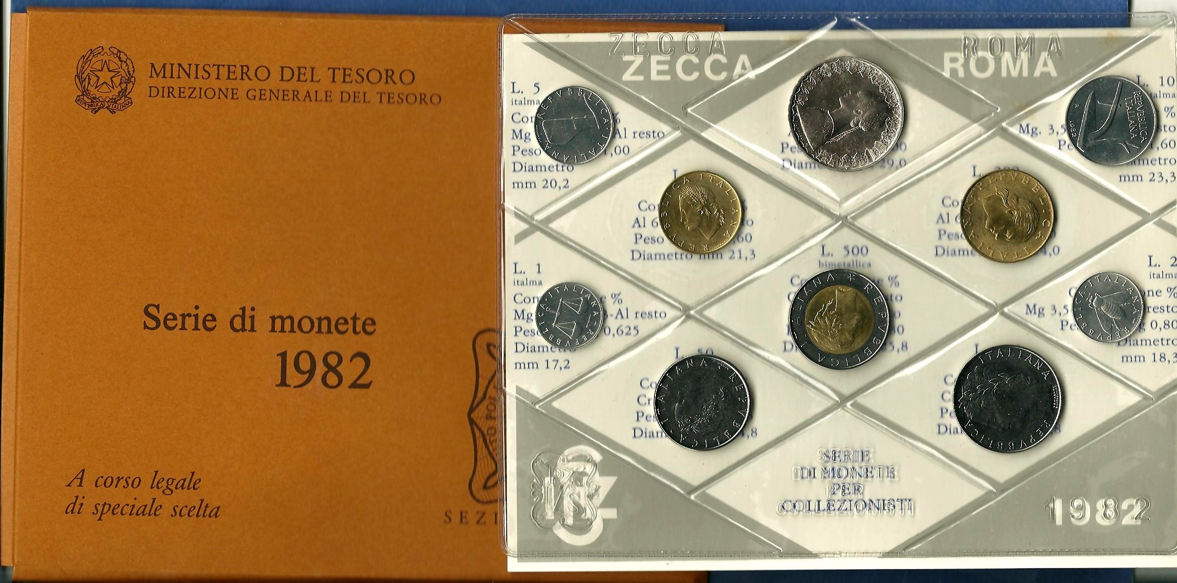 1982 - Confezione Zecca Italia - Con caravella in Argento