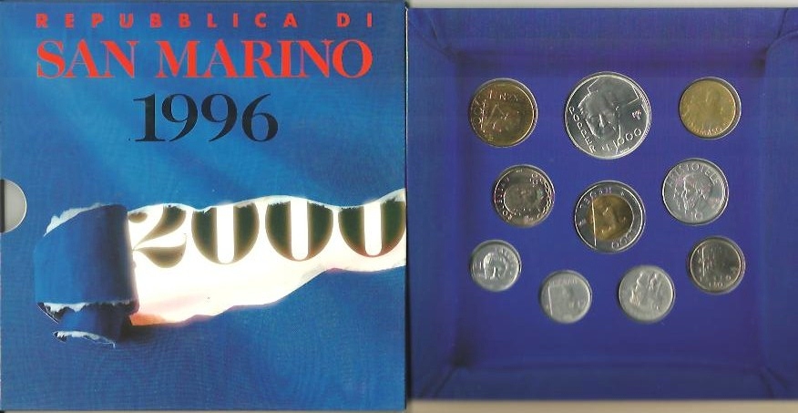 1996 - Conf. Zecca - L'uomo verso il III millennio San Marino con Lire 1000 in Argento