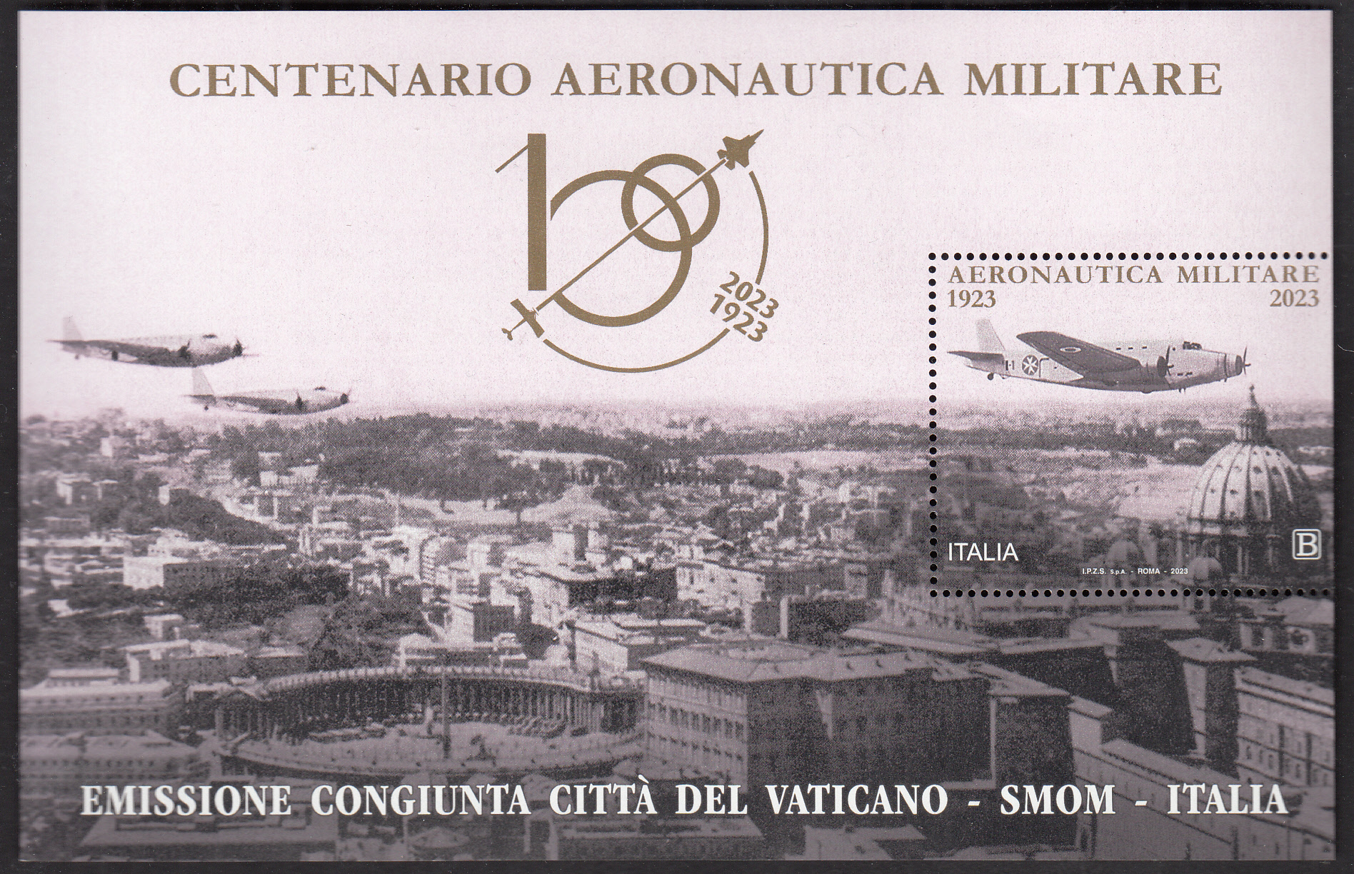 2023 - Foglietto  Centenario Aeronautica militare 1 val. Nuovo RARO