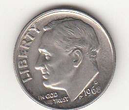 1968 - 10 Cents (Dime) Rame-nickel Dollaro Stati Uniti Roosevelt  Dime FDC