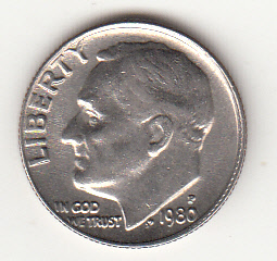 1980 - 10 Cents (Dime) Rame-nickel Dollaro Stati Uniti Roosevelt  Dime FDC