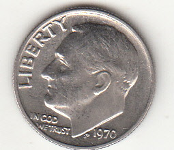 1970 - 10 Cents (Dime) Rame-nickel Dollaro Stati Uniti Roosevelt  Dime FDC