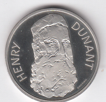 Svizzera. 5 FRANCHI Commemorativi 1978 Henry Dunant  Rame-nickel