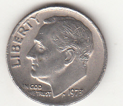 1973- 10 Cents (Dime) Rame-nickel Dollaro Stati Uniti Roosevelt  Dime FDC