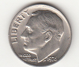 1976 - 10 Cents (Dime) Rame-nickel Dollaro Stati Uniti Roosevelt  Dime FDC