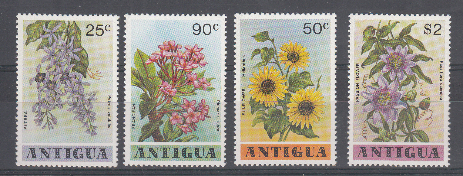 ANTIGUA 1978 Fiori 4 val.