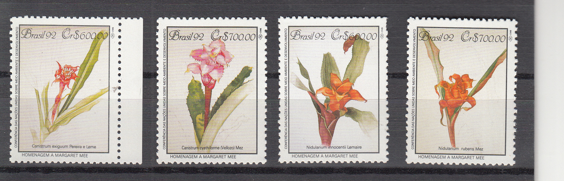 BRASILE 1992  Fiori Orchidee 4 val.