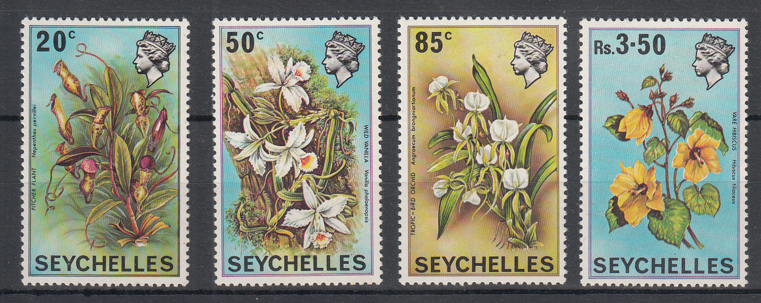 Seychelles  1972 Fiori Orchidee 4 val.