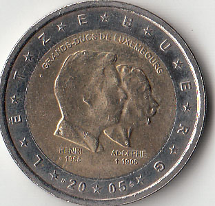 2005 - 2 Euro LUSSEMBURGO Granduca Enrico e Adolfo Fdc