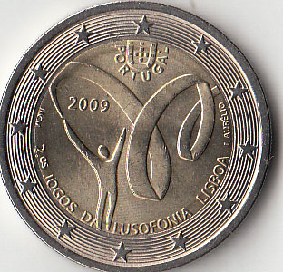 2009 - 2 Euro PORTOGALLO 2ª edizione dei Giochi di Lusofonia a Lisbona Fdc