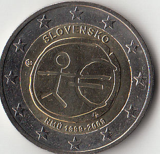2009 - 2 Euro SLOVACCHIA Unione Economica e Monetaria Fdc