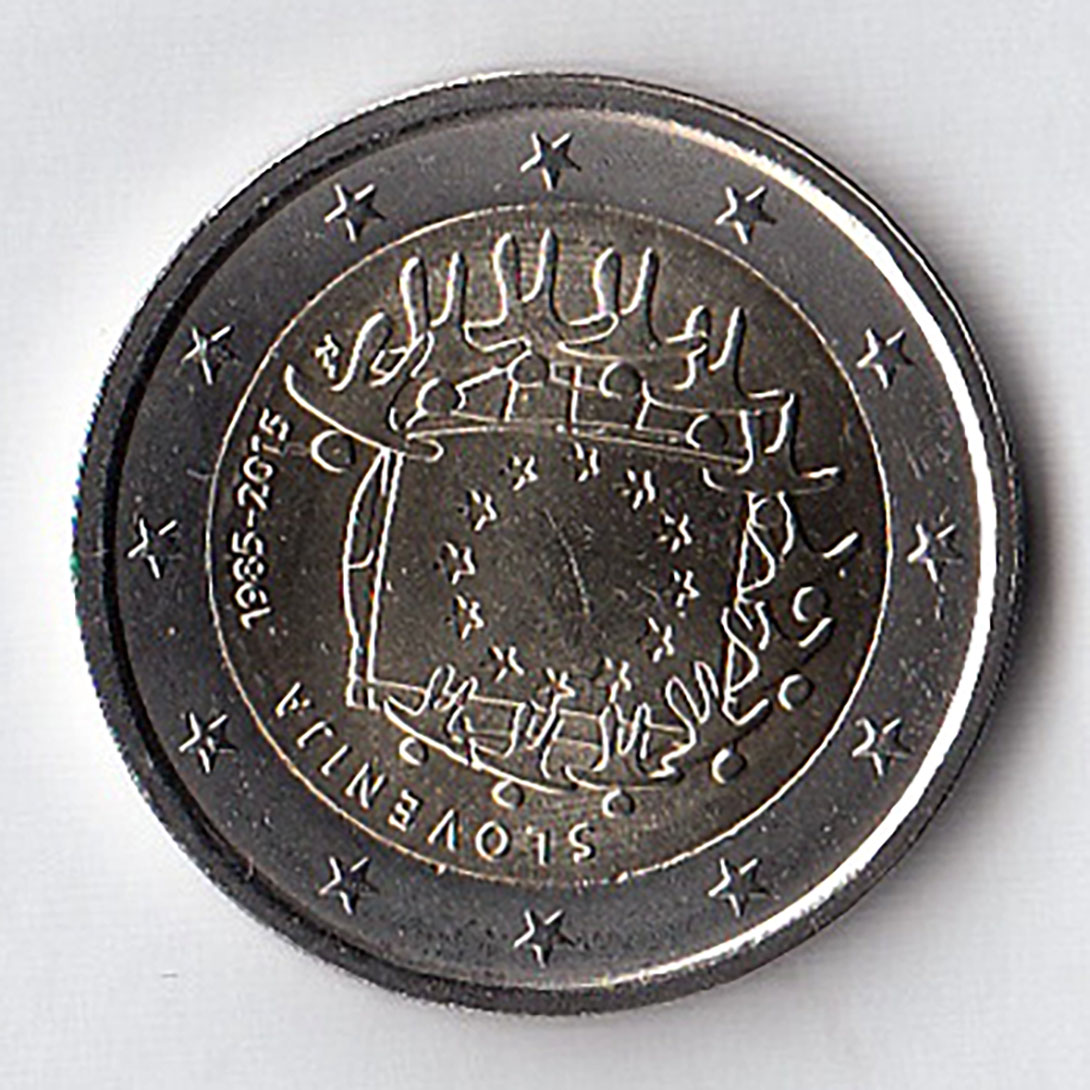 2015 - 2 Euro SLOVENIA 30 Anniversario della Bandiera Europea Fdc