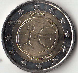2009 - 2 Euro SPAGNA Unione Economica e Monetaria Fdc