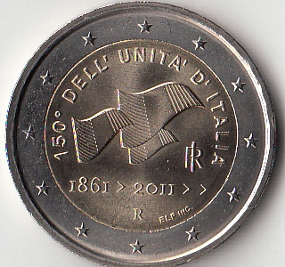 2011 - 2 Euro ITALIA  150° anniversario della unità d'Italia