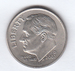 2002 - 10 Cents (Dime) Rame-nickel Dollaro Stati Uniti Roosevelt  Dime FDC