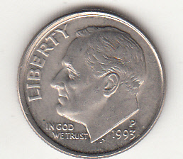 1993 - 10 Cents (Dime) Rame-nickel Dollaro Stati Uniti Roosevelt  Dime FDC