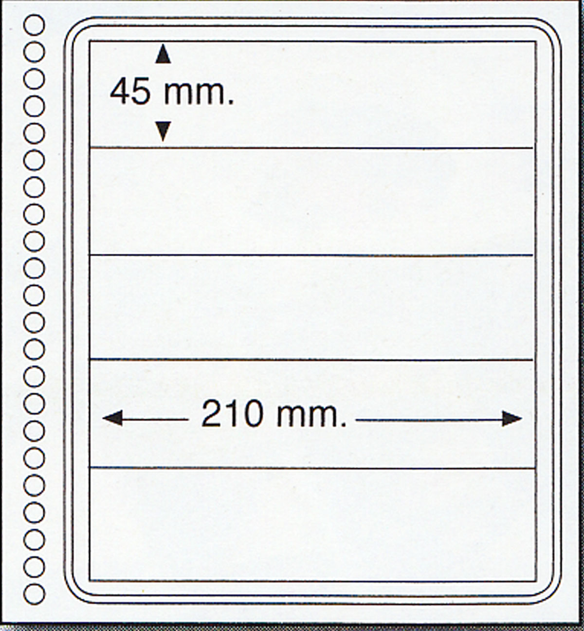 Fogli in cartoncino a 5 strisce finissima qualità 210 mm X 45 mm per ditta Marini e Abafil