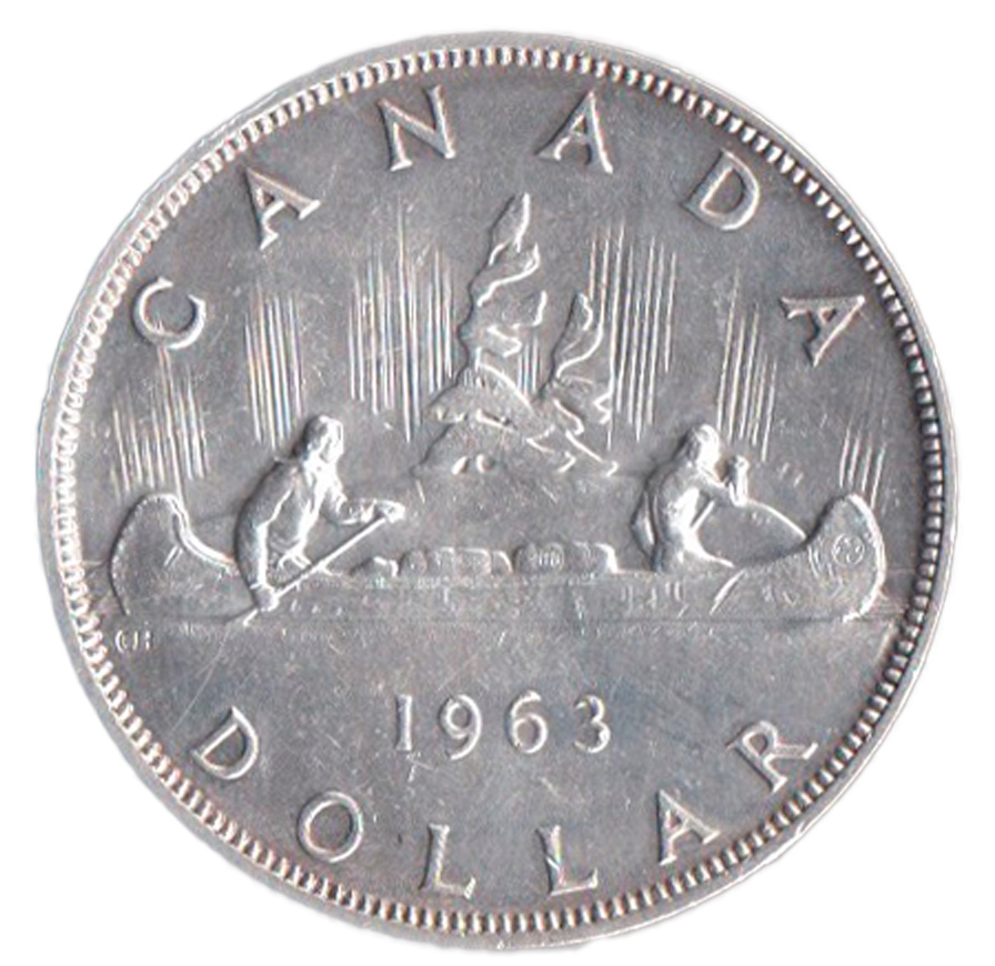 CANADA dollaro in argento Canoa 1963 Stupenda