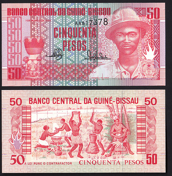 GUINEA BISSAU 50 Pesos 1990 Fior di Stampa