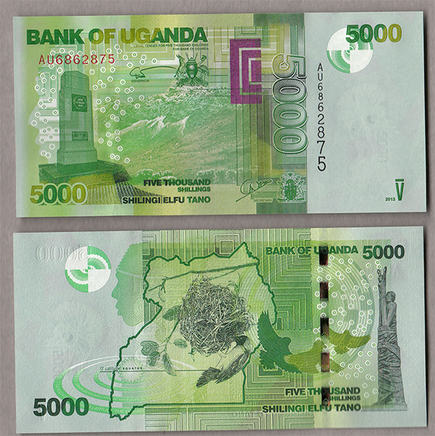 UGANDA 5000 Shillings 2013 Fds