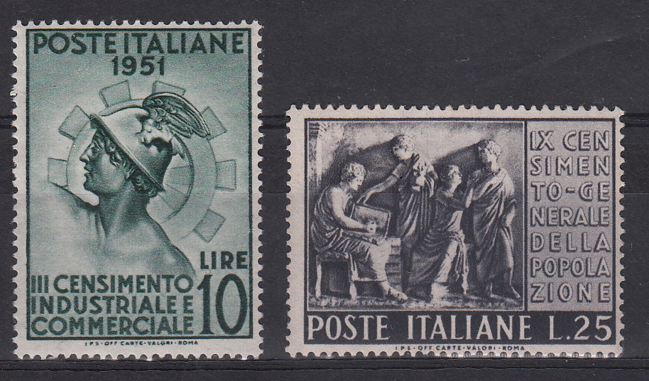 1951 9° Censimento Generale e 3° Industriale Nuovi Perfetti non Linguellati 2 Val Sassone 675-6