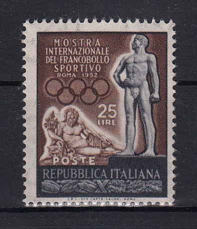 1952 Mostra Internazionale del Francobollo Sportivo a Roma Perfetto non Linguellato 1 Val Sassone 684