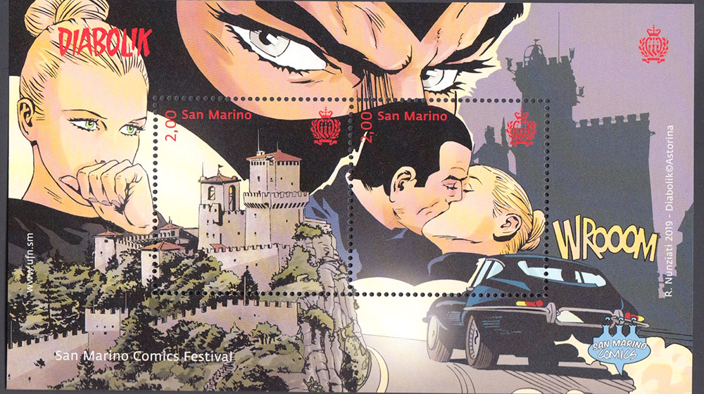 2019 - Foglietto San Marino Diabolik Comics Festival MNH**