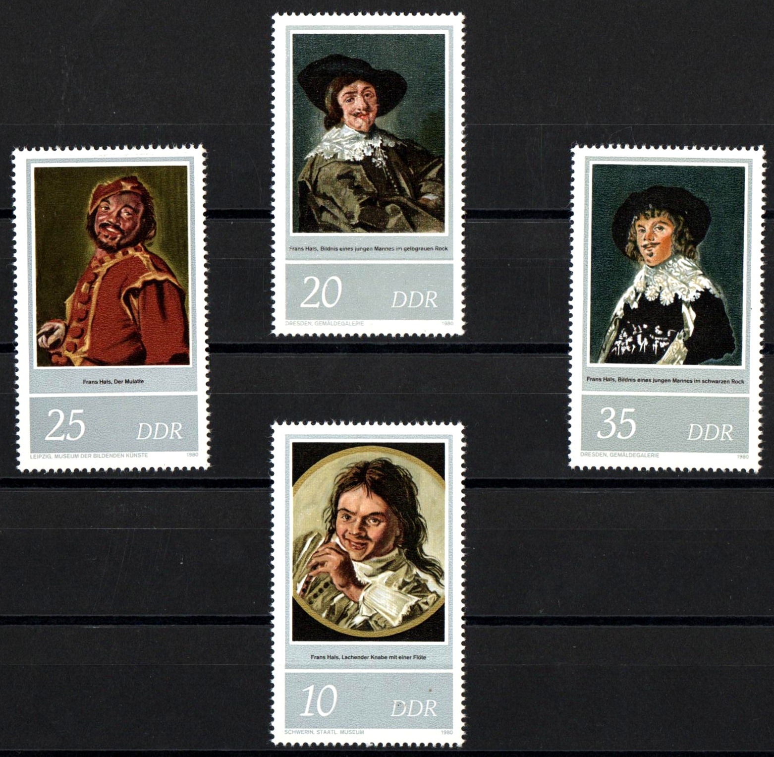 DDR 1980 francobolli serie completa nuova Yvert e Tellier 2205-8 Frans Hals Museum